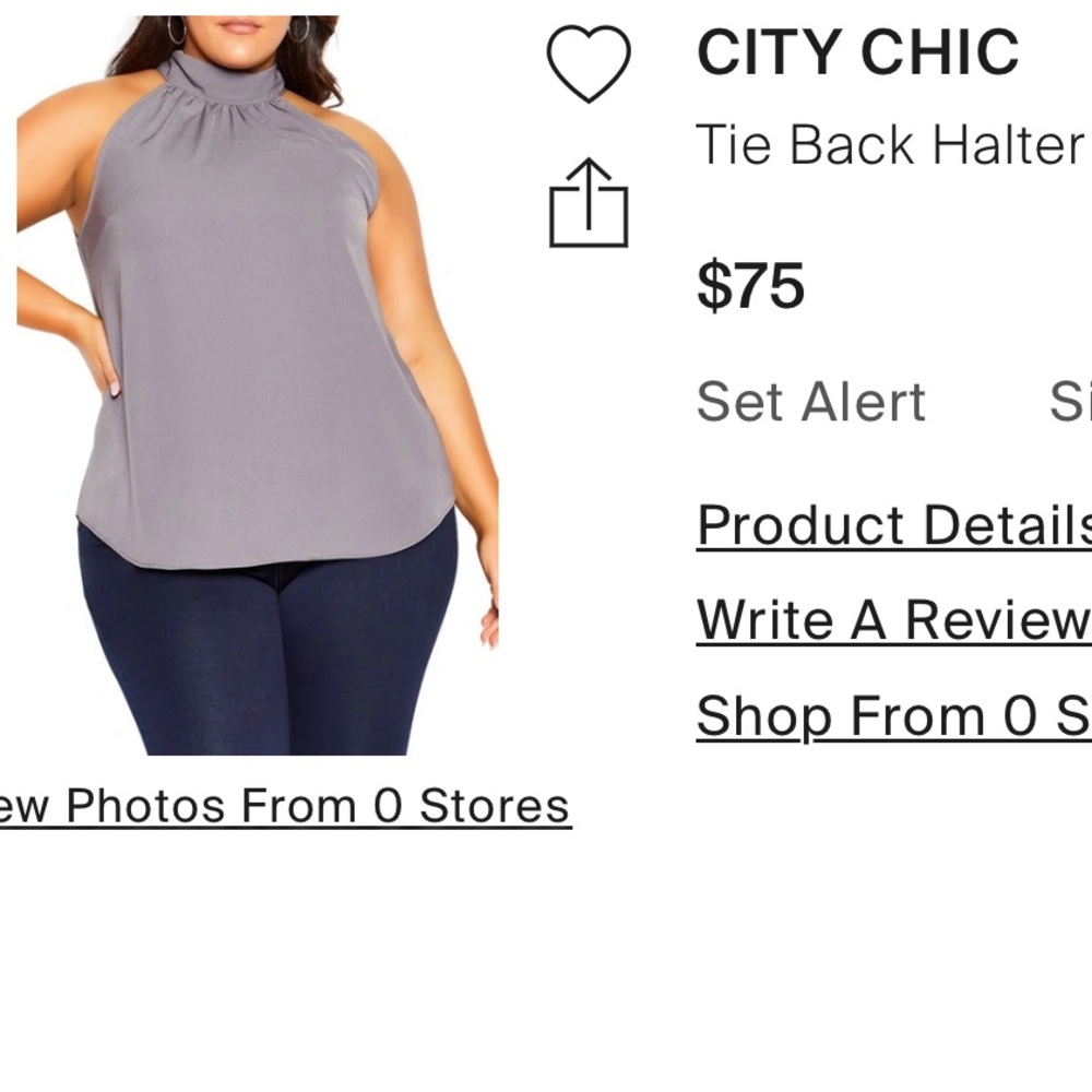City Chic sultry shine Halter Top Sz.16